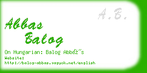 abbas balog business card